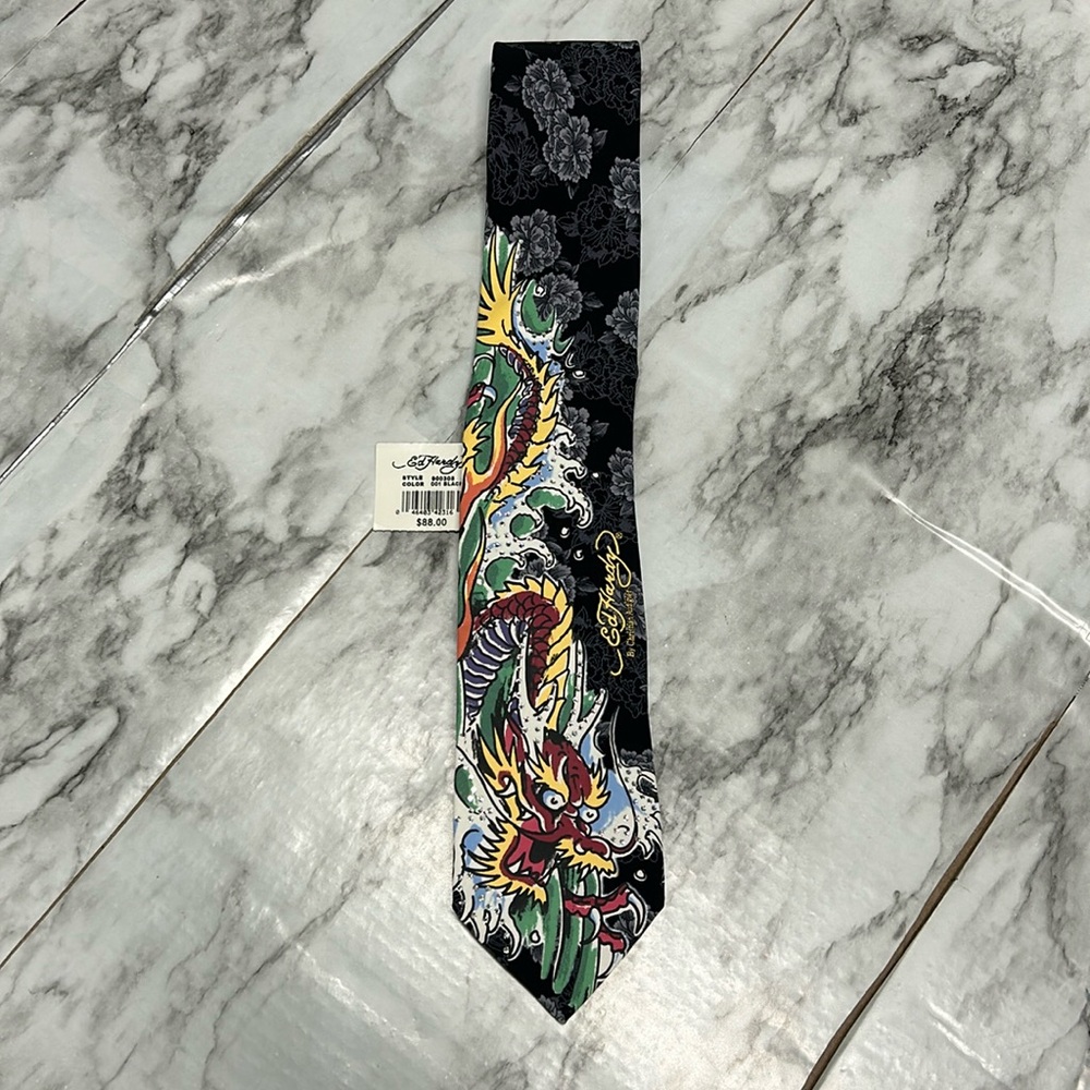 ED HARDY | NWT men’s neck tie by Christian Audigier studded Dragon tie